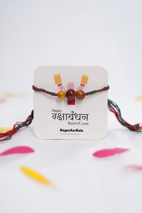 Wooden Lacquered Beads Rakhi