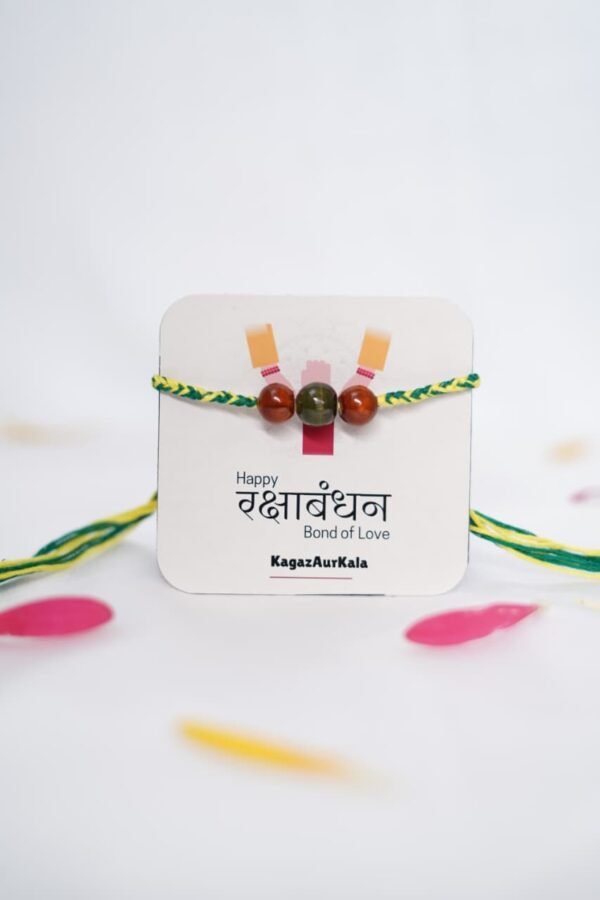 Wooden Lacquered Beads Rakhi