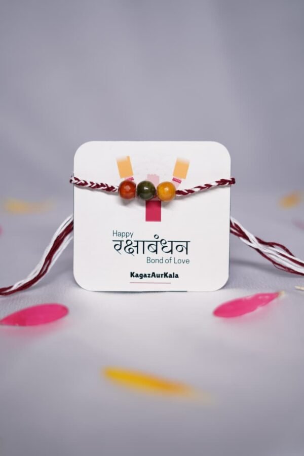 Wooden Lacquered Beads Rakhi